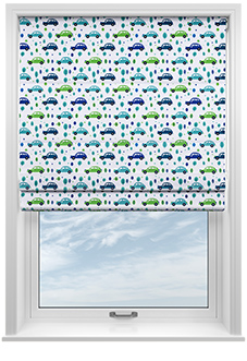 Leafy Lane, Aqua - Roman Blind